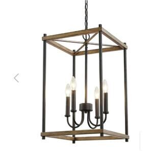 LNC Rectangle Farmhouse Hanging Light A03605 4-Light Pendant NEW IN BOX